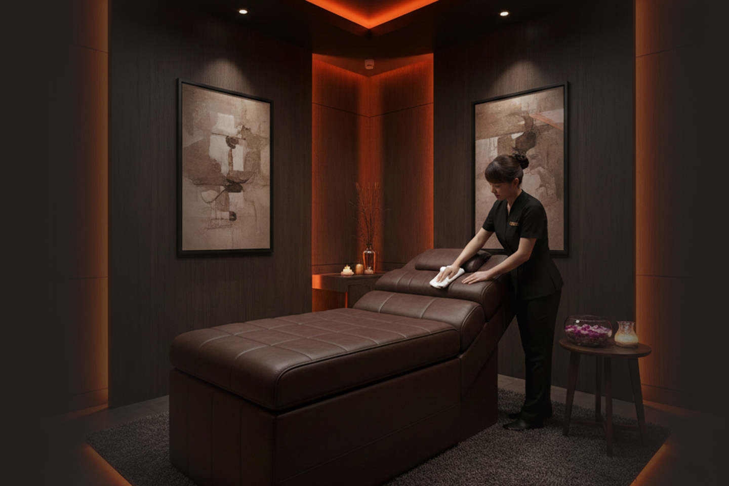 消毒掃除をしている写真